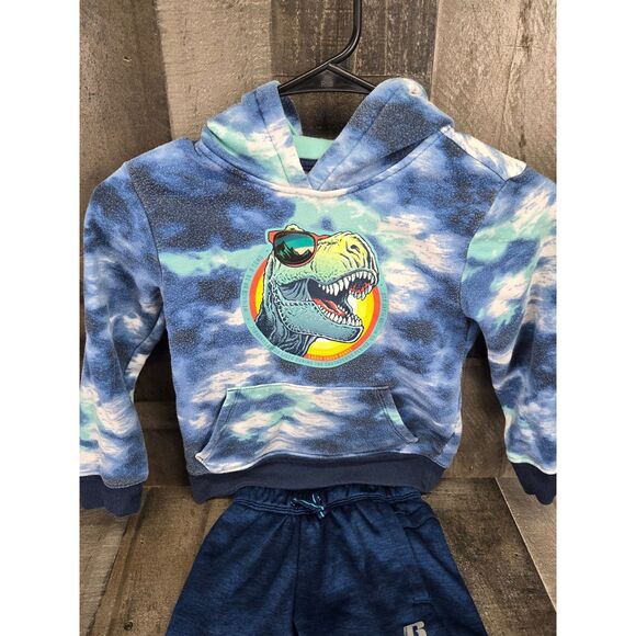 365 Kids Hooded Dinosaur  Outfit with Russel Dri-Fit Sweats Size 4-5 T - Picture 6 of 12